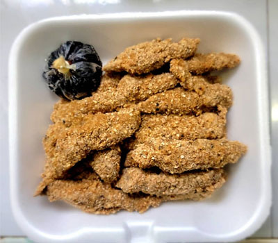 Fajitas de pescado con salsa teriyaki